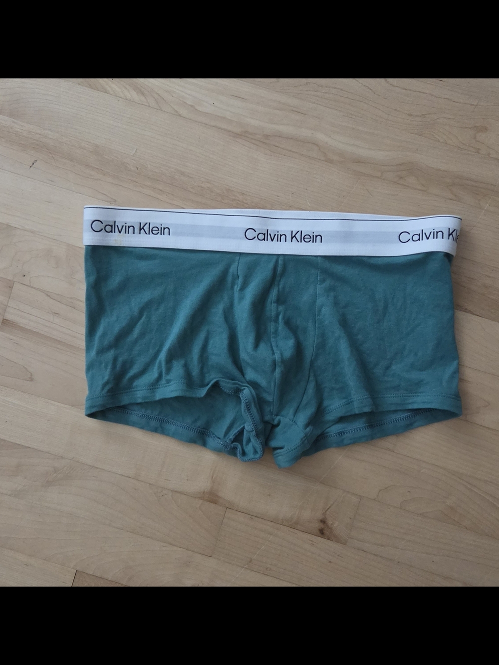 Calvin Klein Teal Boxer Briefs with White Logo Waistband